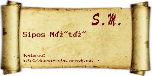 Sipos Máté névjegykártya